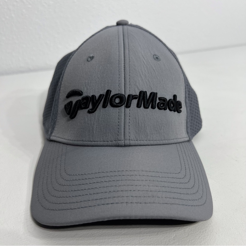TaylorMade Fitted Golf Hat Large/X-Large Gray Embroidered Logo Cap